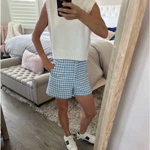 Zara houndstooth shorts